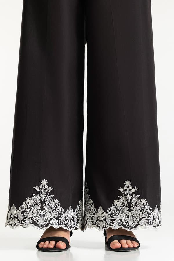 UAE -Black Lawn Embroidered Trouser IUSTTR-42006