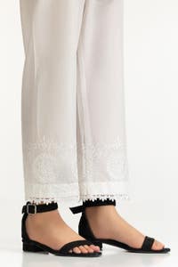 UAE -White Lawn Embroidered Trouser IUSTTR-42007