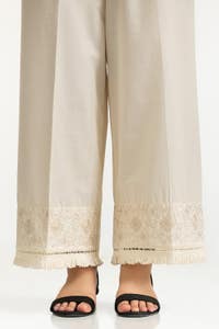 UAE-Beige Lawn Embroidered Trouser IUSTTR-42008