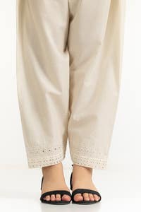 UAE -Beige Lawn Embroidered Shalwar IUSTTR-42011