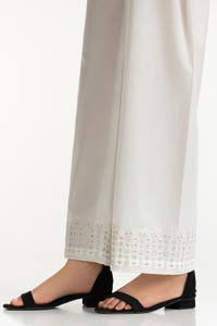 UAE -White Lawn Embellished Trouser IUSTTR-42014