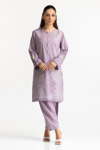 UAE -Jacquard Embellished Shirt And Dyed Shalwar IUSTTS-139