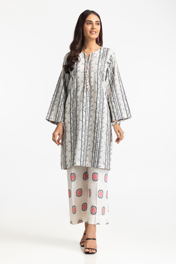 UAE -Jacquard Embellished Shirt And Printed Lawn Trouser IUSTTS-278