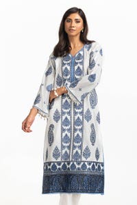 UAE -Lawn Embroidered Shirt With Dyed Embellished Trouser IUSTTS-301