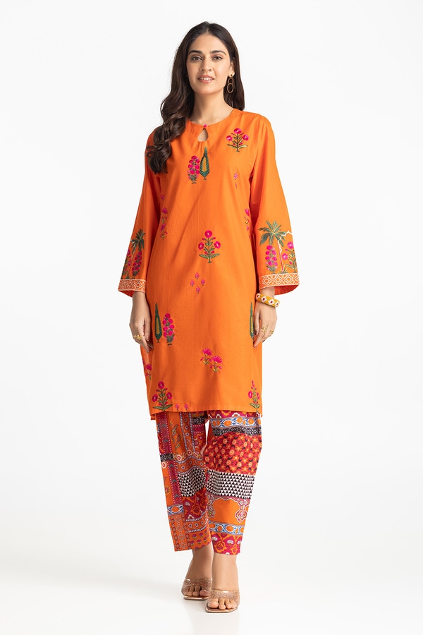 UAE -Lawn Printed With Embroidered Shirt And Printed Shalwar IUSTTS-306