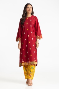 UAE -Lawn Embroidered Shirt With Printed Shalwar IUSTTS-308