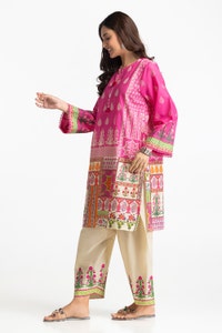 UAE -Lawn Printed Shirt And Embroidered Shalwar IUSTTS-311