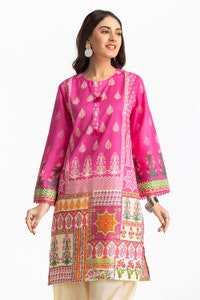 UAE -Lawn Printed Shirt And Embroidered Shalwar IUSTTS-311