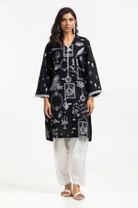 UAE -Lawn Embroidered Shirt And Lacquer Printed Lawn Trouser IUSTTS-322