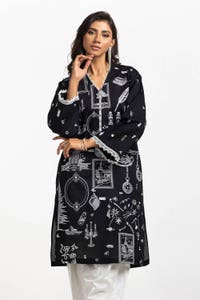 UAE -Lawn Embroidered Shirt And Lacquer Printed Lawn Trouser IUSTTS-322