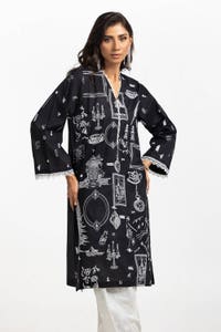 UAE -Lawn Embroidered Shirt And Lacquer Printed Lawn Trouser IUSTTS-322