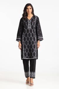 UAE-Lawn Embroidered Shirt And Dyed Trouser IUSTTS-420