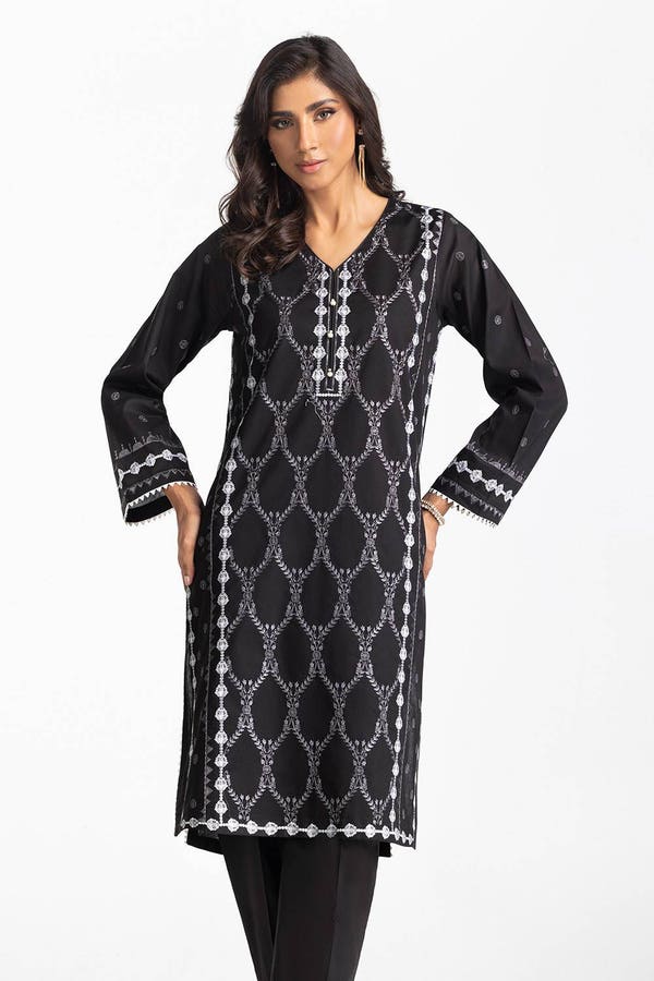 UAE-Lawn Embroidered Shirt And Dyed Trouser IUSTTS-420