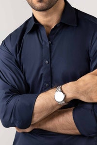 UAE -Navy Unstitched Fabric With Gift Box X-Series - Exclusive Collection Opal 