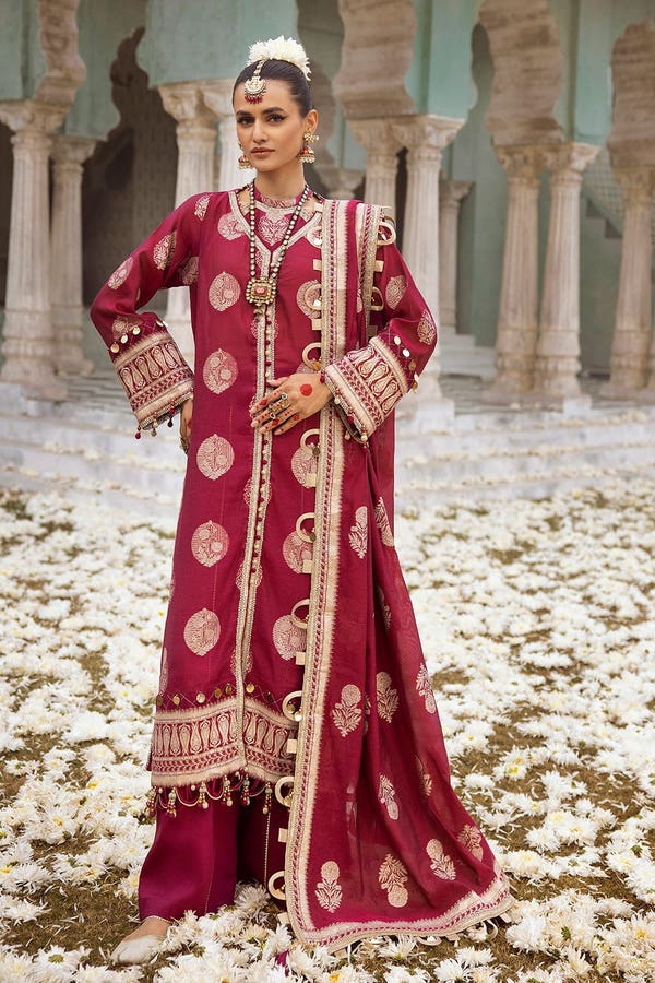 UAE -3PC Jacquard Unstitched Suit with Jacquard Dupatta JD-32026
