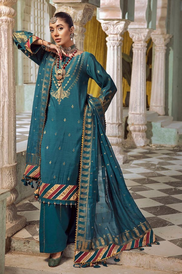 UAE -3PC Jacquard Unstitched Suit with Jacquard Dupatta JD-32032
