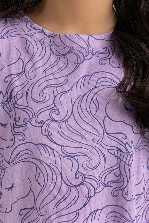 UAE -Junior Girl Lavender T-Shirt 231-616-005 B