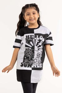 UAE -Junior Girl White And Black T-Shirt 231-413-017