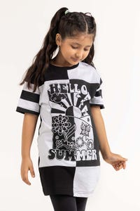 UAE -Junior Girl White And Black T-Shirt 231-413-017