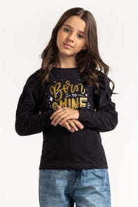 UAE -Junior Girls Black T-Shirt JGKT-2210057 A