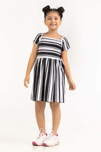 UAE -Junior Girl White And Black Dress 231-414-001