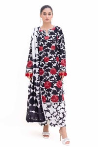 UAE -3 Piece Unstitched Embroidered Printed Light Khaddar Suit with Printed Khaddar Dupatta K-42019 L