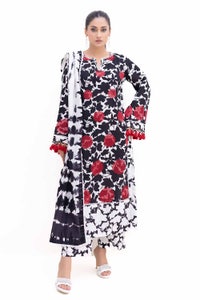 UAE -3 Piece Unstitched Embroidered Printed Light Khaddar Suit with Printed Khaddar Dupatta K-42019 L