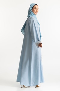 UAE -Georgette Embroidered Abaya With Dyed Ployester Blended Scarf KAB-22113-A