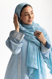 UAE -Georgette Embroidered Abaya With Dyed Ployester Blended Scarf KAB-22113-A