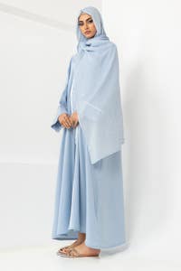UAE -Georgette Embroidered Abaya With Dyed Scarf KAB-22113