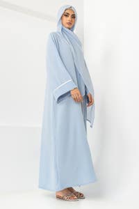 UAE -Georgette Embroidered Abaya With Dyed Scarf KAB-22113