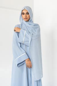 UAE -Georgette Embroidered Abaya With Dyed Scarf KAB-22113