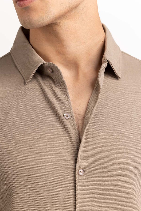 UAE -Khaki Basic Shirt KS-HSPK23-037