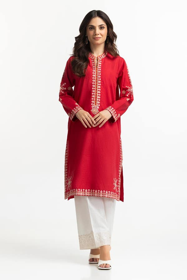 UAE -Chambray Embroidered Shirt KJ-43153