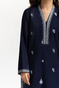 UAE -Chambray Embroidered Shirt KJ-43154