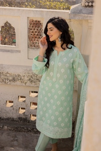 UAE-3 Pieces Dobby Embroidered Suit KJP-43021