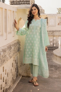 UAE-3 Pieces Dobby Embroidered Suit KJP-43021
