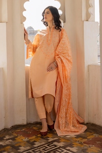 UAE -3Pcs Dobby Embroidered Suit KJP-43022