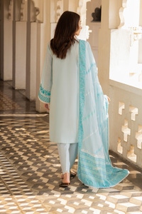 UAE -3Pcs Dobby Embroidered Suit KJP-43024