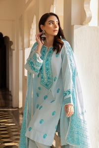 UAE -3Pcs Dobby Embroidered Suit KJP-43024