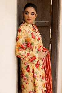 UAE -3PC Cambric Printed Suit KJP-43046