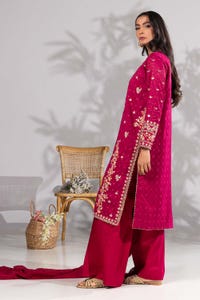 UAE-3 Piece Zari Jacquard Embroidered Suit KJP-43051
