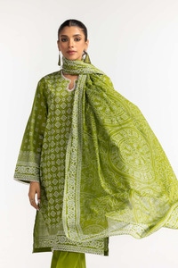 UAE -Printed Lawn Shirt Dupatta Dyed Trouser KJP-43155