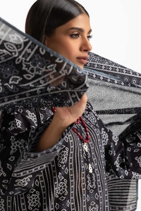 UAE -Printed Lawn Shirt Dupatta Dyed Trouser KJP-43157