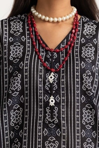 UAE -Printed Lawn Shirt Dupatta Dyed Trouser KJP-43157