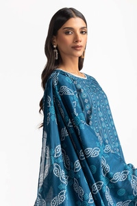 UAE -Printed Lawn Shirt Dupatta Dyed Trouser KJP-43161