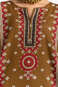 UAE -Printed Lawn Shirt Dupatta Dyed Trouser KJP-43164