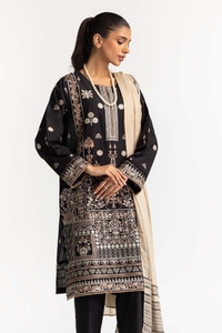 UAE -Embroidered Lawn Shirt Printed Lawn Dupatta Dyed Trouser KJP-43168