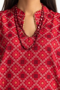 UAE -Gold Printed Lawn Shirt Dupatta Dyed Trouser KJP-43175