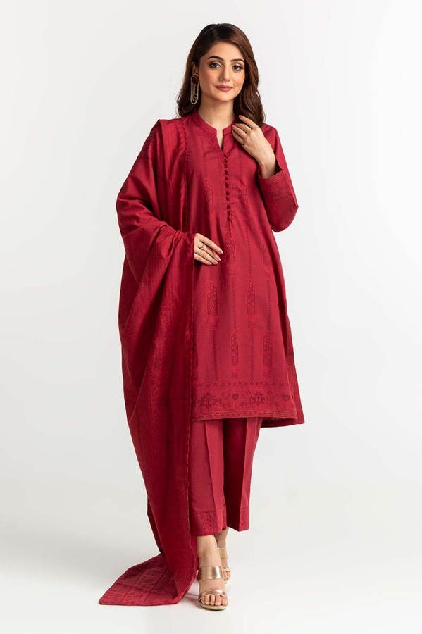 UAE -Chambray Jacquard Dyed Suit KJP-43179